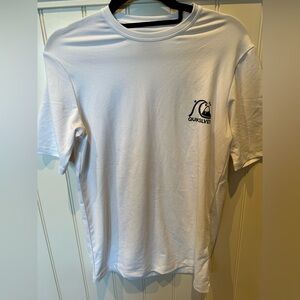 QUIKSILVER Boys Size Youth Large White & Black Short Sleeve Tee Athletic…